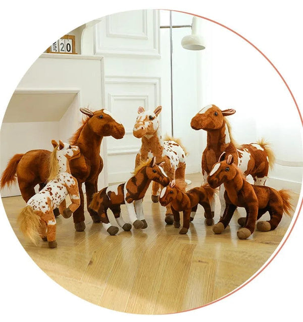 Planet Gates Cross-border ultra-realistic with skeleton sweat blood horse Hooker horse Lusa horse flower horse simulation plush toys gifts