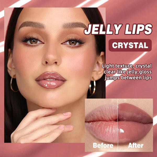Planet Gates Crystal Dark Brown Mirror Water Lip Gloss Nude Lip Glaze Transparent Glass Oil Waterproof Liquid Lipstick Clear Tint Makeup