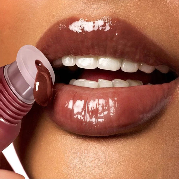 Planet Gates Crystal Dark Brown Mirror Water Lip Gloss Nude Lip Glaze Transparent Glass Oil Waterproof Liquid Lipstick Clear Tint Makeup