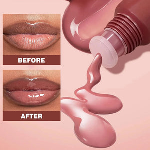 Planet Gates Crystal Dark Brown Mirror Water Lip Gloss Nude Lip Glaze Transparent Glass Oil Waterproof Liquid Lipstick Clear Tint Makeup