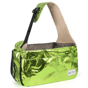 Planet Gates Crystal Green / CHINA Big Promotion! Pet Sling Carrier Large 8KG Fashion Breathable Foldable Dog Cat Shoulder Bag