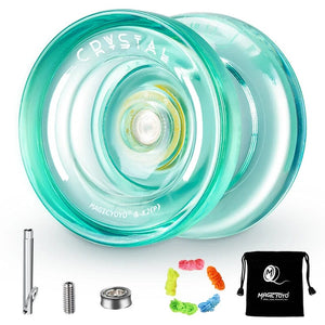 Planet Gates Crystal Green MAGICYOYO Responsive Crystal YoYo K2, Plastic Yo Yo for Kids, Beginner Replacement Unresponsive Bearing for Advancer