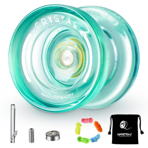 Planet Gates Crystal Green MAGICYOYO Responsive Crystal YoYo K2, Plastic Yo Yo for Kids, Beginner Replacement Unresponsive Bearing for Advancer