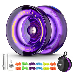 Planet Gates Crystal Purple / CHINA MAGICYOYO Responsive Yoyo for Kids K2 Crystal , Dual Purpose Plastic Yo-Yo for Beginners, Replacement Unresponsive Ball Bearing
