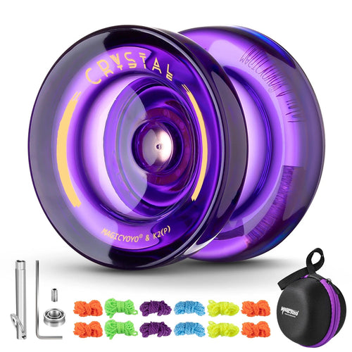 Planet Gates Crystal Purple / CHINA MAGICYOYO Responsive Yoyo for Kids K2 Crystal , Dual Purpose Plastic Yo-Yo for Beginners, Replacement Unresponsive Ball Bearing