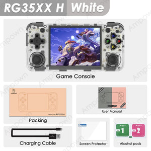 Planet Gates Crystal White / 64G(5K Games) ANBERNIC RG35XX H Handheld Game Console 3.5''IPS Screen HDMI Output Linux System RG35XXH Retro Video Simulator Console Kids Gift