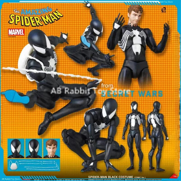 Planet Gates CT Black Spider-Man Action Figures Venom Spiderman Comic Version Mafex 147 Anime Figurine Statue Collection Model Decor Gift Toy