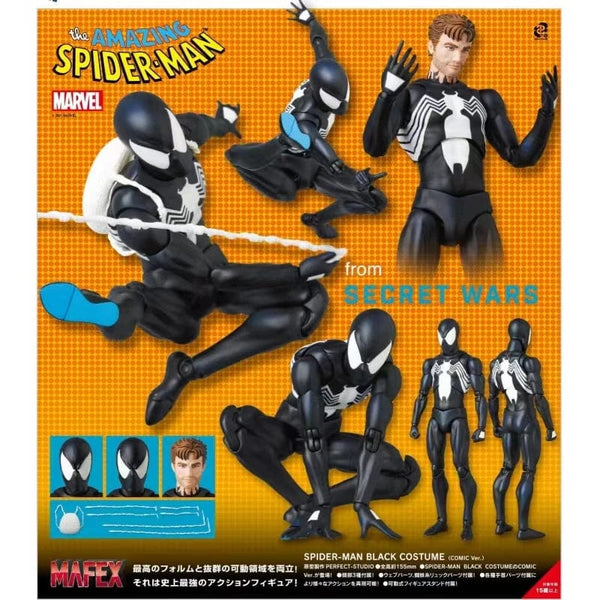 Planet Gates CT Black Spider-Man Action Figures Venom Spiderman Comic Version Mafex 147 Anime Figurine Statue Collection Model Decor Gift Toy