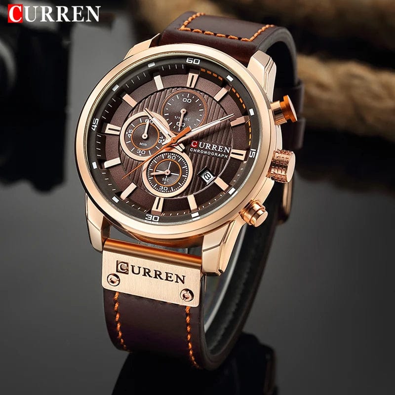 Planet Gates CURREN Brand Watch Men Leather Sports Watches Men's Army Military Quartz Wristwatch Chronograph Male Clock Relogio Masculino