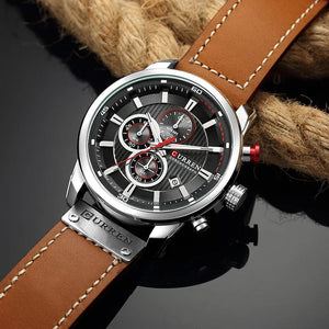 Planet Gates CURREN Brand Watch Men Leather Sports Watches Men's Army Military Quartz Wristwatch Chronograph Male Clock Relogio Masculino