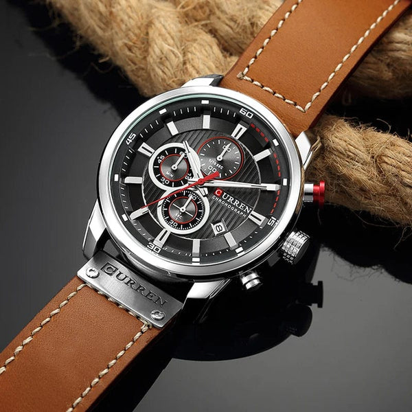 Planet Gates CURREN Brand Watch Men Leather Sports Watches Men's Army Military Quartz Wristwatch Chronograph Male Clock Relogio Masculino