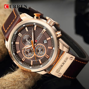 Planet Gates CURREN Brand Watch Men Leather Sports Watches Men's Army Military Quartz Wristwatch Chronograph Male Clock Relogio Masculino