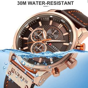 Planet Gates CURREN Brand Watch Men Leather Sports Watches Men's Army Military Quartz Wristwatch Chronograph Male Clock Relogio Masculino