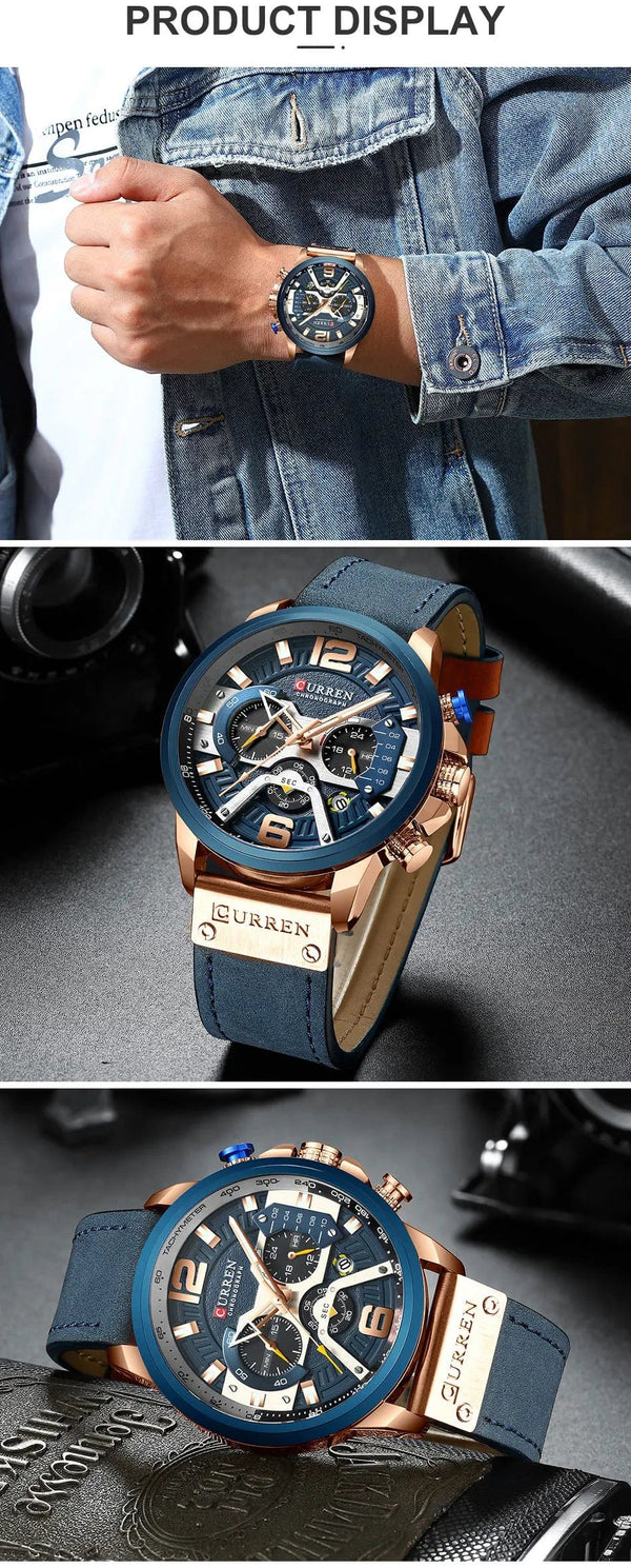 Planet Gates CURREN Luxury Brand Men Analog Leather Sports Watches Men's Army Military Watch Male Date Quartz Clock Relogio Masculino 2021