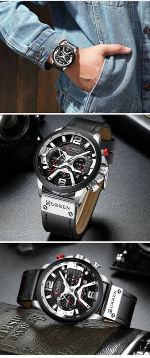 Planet Gates CURREN Luxury Brand Men Analog Leather Sports Watches Men's Army Military Watch Male Date Quartz Clock Relogio Masculino 2021
