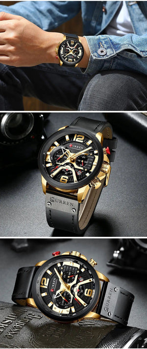 Planet Gates CURREN Luxury Brand Men Analog Leather Sports Watches Men's Army Military Watch Male Date Quartz Clock Relogio Masculino 2021