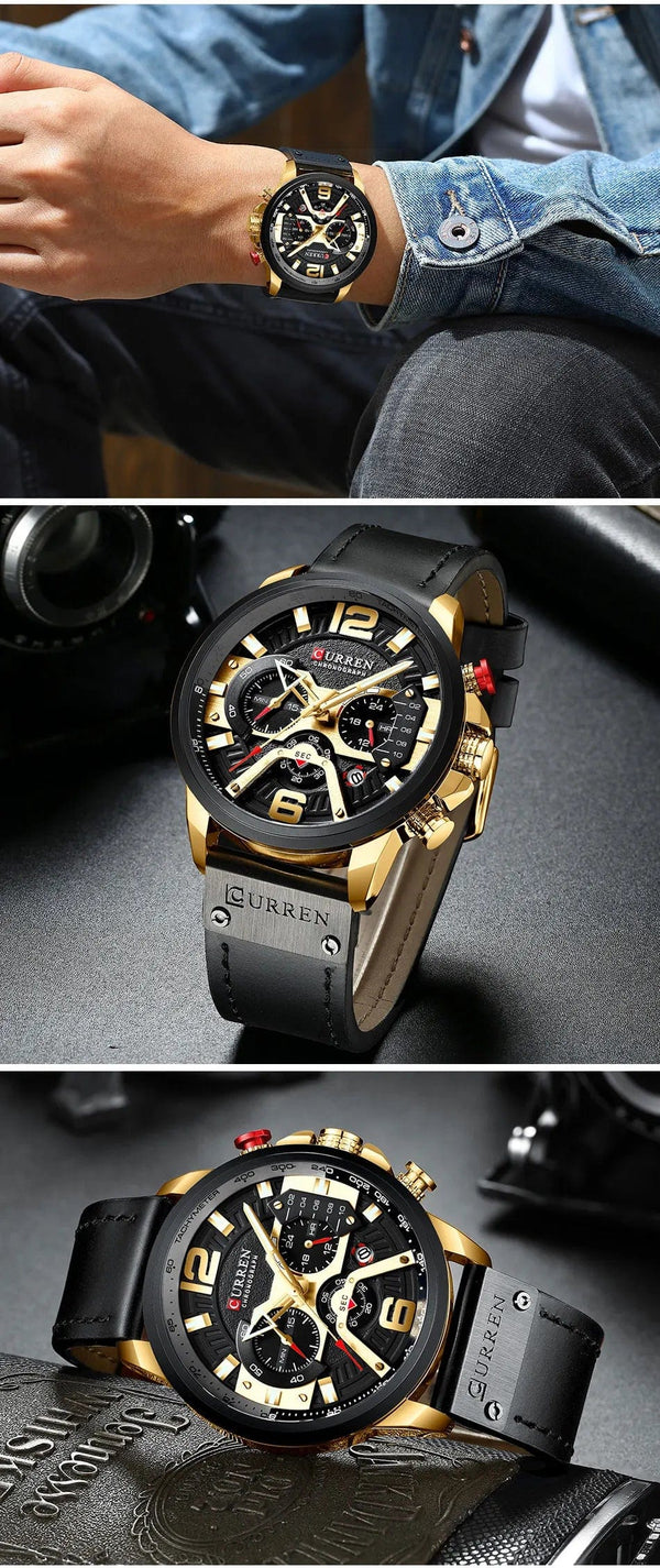 Planet Gates CURREN Luxury Brand Men Analog Leather Sports Watches Men's Army Military Watch Male Date Quartz Clock Relogio Masculino 2021