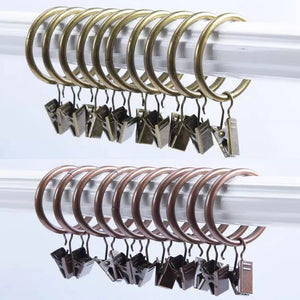 Planet Gates Curtain Hooks Hanging Clips Metal Clip Rustproof Curtain Rods holders Hangers Split Curtain Rings Buckles Eyelets Grommet Hook