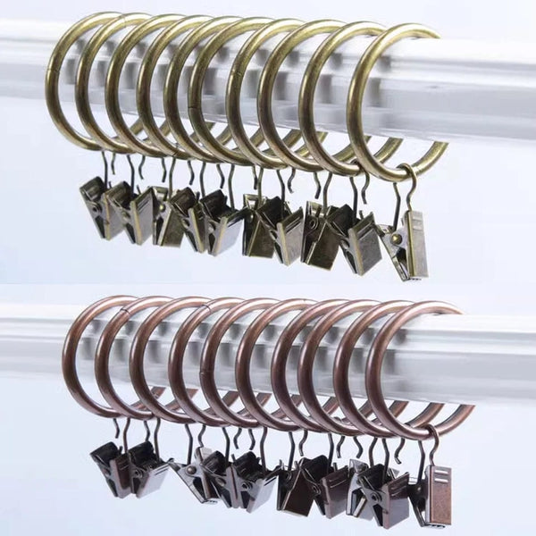 Planet Gates Curtain Hooks Hanging Clips Metal Clip Rustproof Curtain Rods holders Hangers Split Curtain Rings Buckles Eyelets Grommet Hook