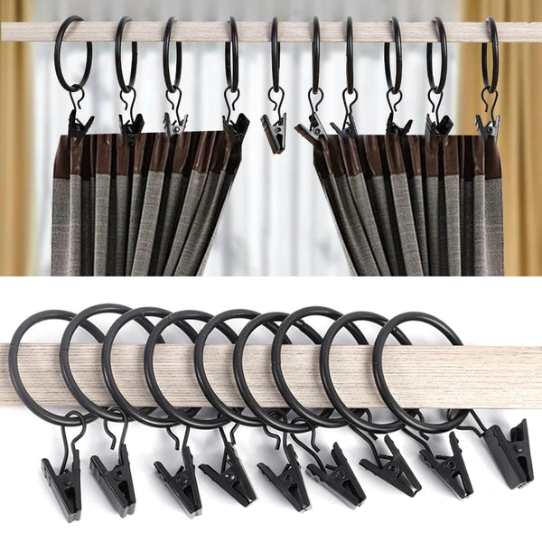 Planet Gates Curtain Hooks Hanging Clips Metal Clip Rustproof Curtain Rods holders Hangers Split Curtain Rings Buckles Eyelets Grommet Hook