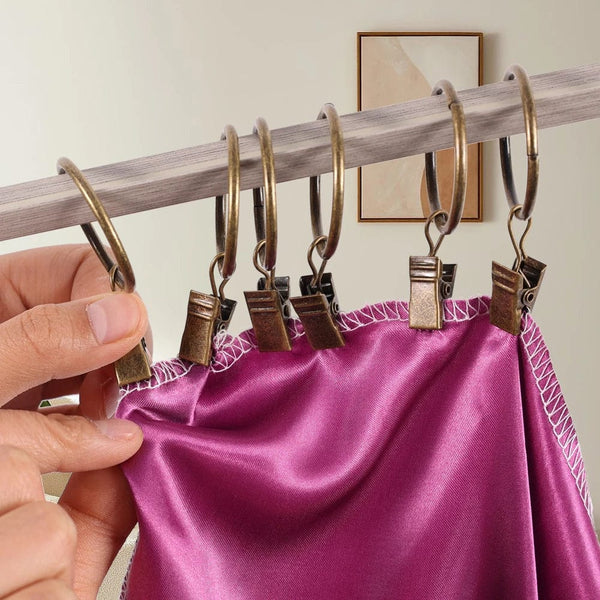 Planet Gates Curtain Hooks Hanging Clips Metal Clip Rustproof Curtain Rods holders Hangers Split Curtain Rings Buckles Eyelets Grommet Hook