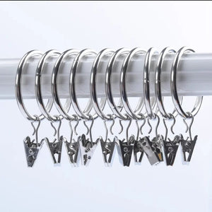 Planet Gates Curtain Hooks Hanging Clips Metal Clip Rustproof Curtain Rods holders Hangers Split Curtain Rings Buckles Eyelets Grommet Hook
