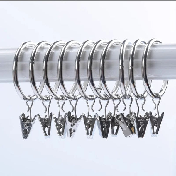 Planet Gates Curtain Hooks Hanging Clips Metal Clip Rustproof Curtain Rods holders Hangers Split Curtain Rings Buckles Eyelets Grommet Hook