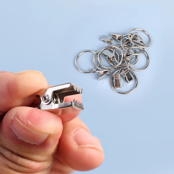 Planet Gates Curtain Hooks Hanging Clips Metal Clip Rustproof Curtain Rods holders Hangers Split Curtain Rings Buckles Eyelets Grommet Hook