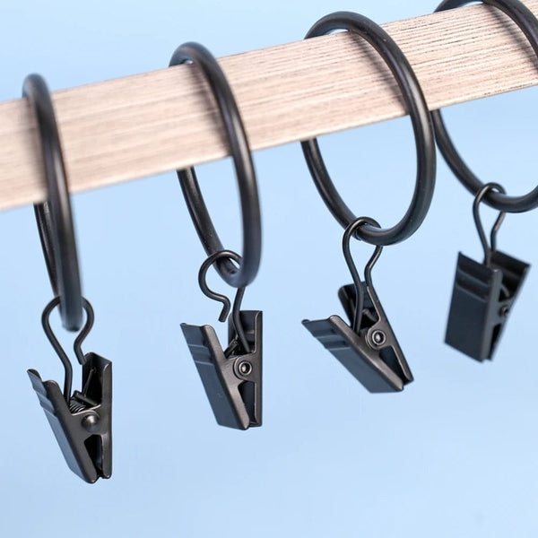 Planet Gates Curtain Hooks Hanging Clips Metal Clip Rustproof Curtain Rods holders Hangers Split Curtain Rings Buckles Eyelets Grommet Hook