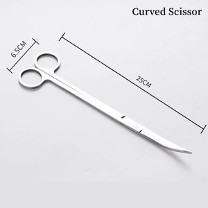 Planet Gates Curved Scissors Aquarium Accessories Hard Stainless Steel Aquarium Tool Scissor Tweezers Plants Wave Scissors Fish Tank Shovels Cleaner Supplies