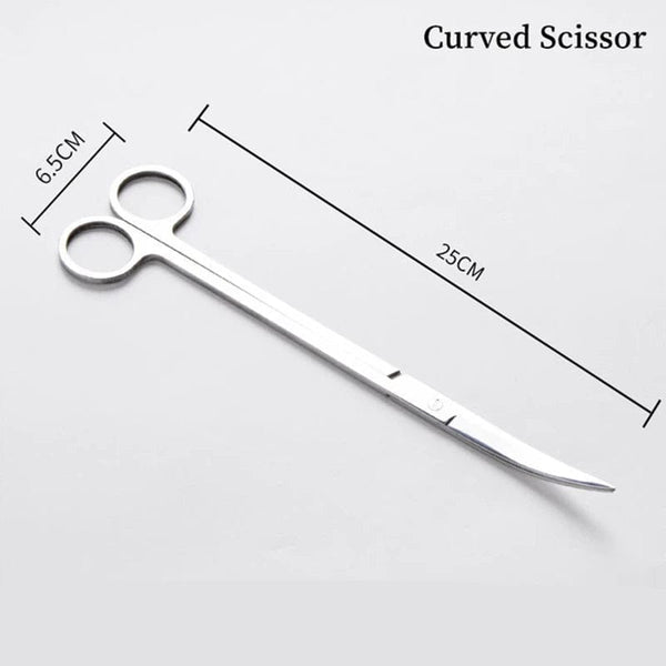 Planet Gates Curved Scissors Aquarium Accessories Hard Stainless Steel Aquarium Tool Scissor Tweezers Plants Wave Scissors Fish Tank Shovels Cleaner Supplies