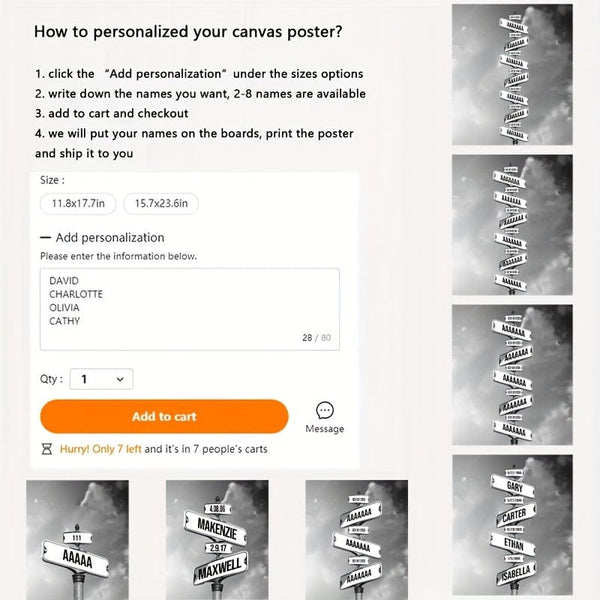 Planet Gates Custom Crossroad Signpost Poster Personalized Wall Art Canvas Print for Indoor Decor Ideal Gift for Home Office Living Room Bedroom Kitchen