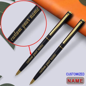 Planet Gates Custom Golden Text Ballpoint Pen Personalized Gift For School Office Logo Teacher Stationery Store Luxury Korean Product Writing