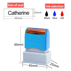Planet Gates Custom Teacher Name Ink Stamp Signature Calligraphy Selfing-Inking Personalized Letter Stamp For School Student Child Cloths