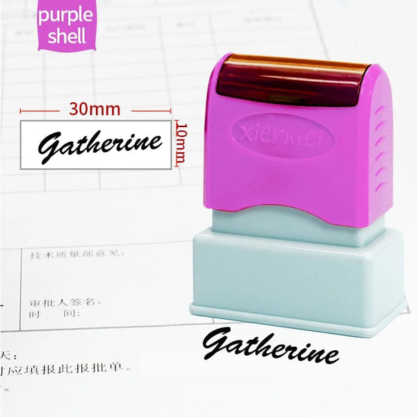Planet Gates Custom Teacher Name Ink Stamp Signature Calligraphy Selfing-Inking Personalized Letter Stamp For School Student Child Cloths