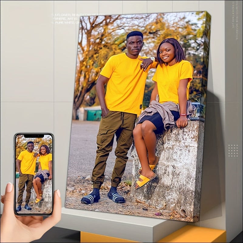 Planet Gates Customizable Unframed Canvas Poster Personalized Couple Photo Custom Family Photo Wall Art Home Decor Perfect Gift for Friends Family