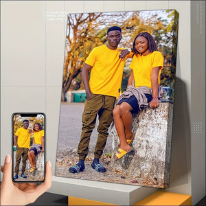 Planet Gates Customizable Unframed Canvas Poster Personalized Couple Photo Custom Family Photo Wall Art Home Decor Perfect Gift for Friends Family