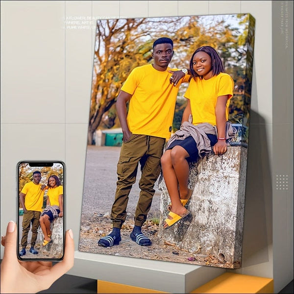 Planet Gates Customizable Unframed Canvas Poster Personalized Couple Photo Custom Family Photo Wall Art Home Decor Perfect Gift for Friends Family