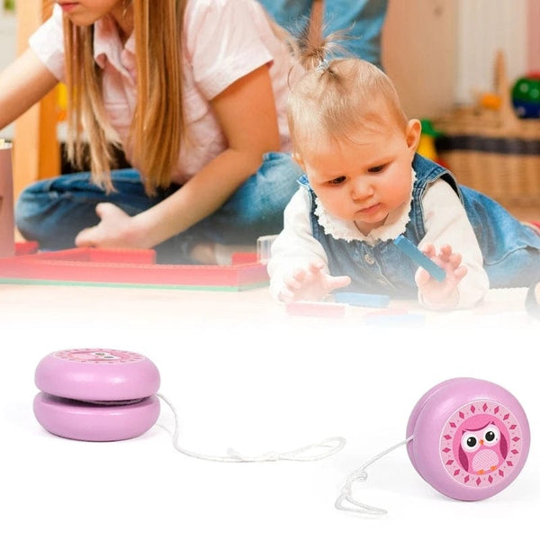 Planet Gates Cute Animal Print Wooden Yoyo Toys Ladybug Toy Kids Yo-Yo Creative Cartoon Unicorn Yo Yo Toys for Children 6cm Wooden Yo Yo Ball