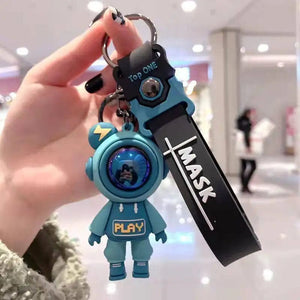 Planet Gates Cute Astronaut Bear figure Keychain lightning bear rabbit couple keyring car key chain keyholder bag pendant accessoris gift