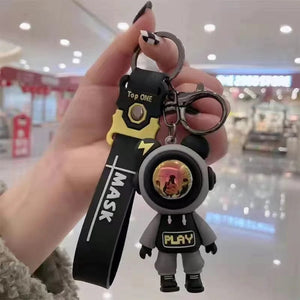 Planet Gates Cute Astronaut Bear figure Keychain lightning bear rabbit couple keyring car key chain keyholder bag pendant accessoris gift