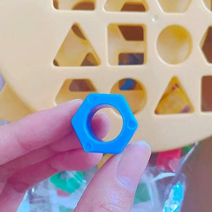 Planet Gates Cute Bear Children Geometric Shape Color Matching Puzzle Baby Montessori Educational Learning Toys Kids Interactive Battle Game