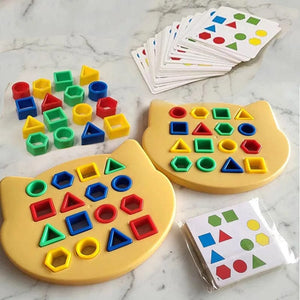 Planet Gates Cute Bear Children Geometric Shape Color Matching Puzzle Baby Montessori Educational Learning Toys Kids Interactive Battle Game