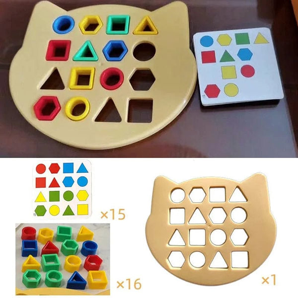 Planet Gates Cute Bear Children Geometric Shape Color Matching Puzzle Baby Montessori Educational Learning Toys Kids Interactive Battle Game