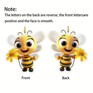 Planet Gates cute bee 1 Piece Cute Bee 2D Flat Acrylic Pendant, Car Rearview Mirror Decorative Pendant, Bag And Key Chain Accessories