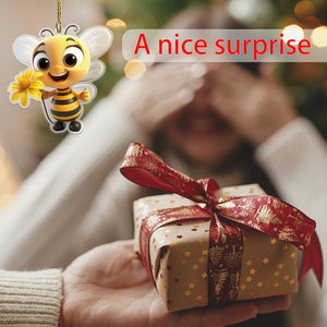 Planet Gates cute bee 1 Piece Cute Bee 2D Flat Acrylic Pendant, Car Rearview Mirror Decorative Pendant, Bag And Key Chain Accessories