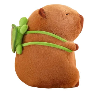 Planet Gates Cute Capybara Plush Toy Kawaii Fluffy Capybara With Turtle Bag Strawberry Cap Stuffed Animals Kids Gift Home Decoration