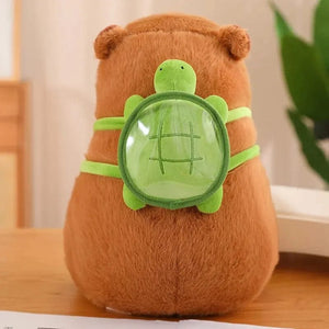Planet Gates Cute Capybara Plush Toy Kawaii Fluffy Capybara With Turtle Bag Strawberry Cap Stuffed Animals Kids Gift Home Decoration