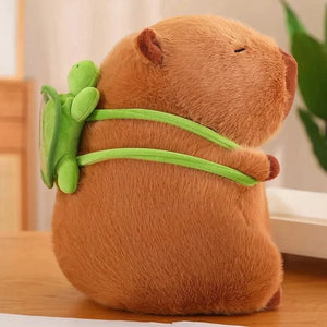 Planet Gates Cute Capybara Plush Toy Kawaii Fluffy Capybara With Turtle Bag Strawberry Cap Stuffed Animals Kids Gift Home Decoration