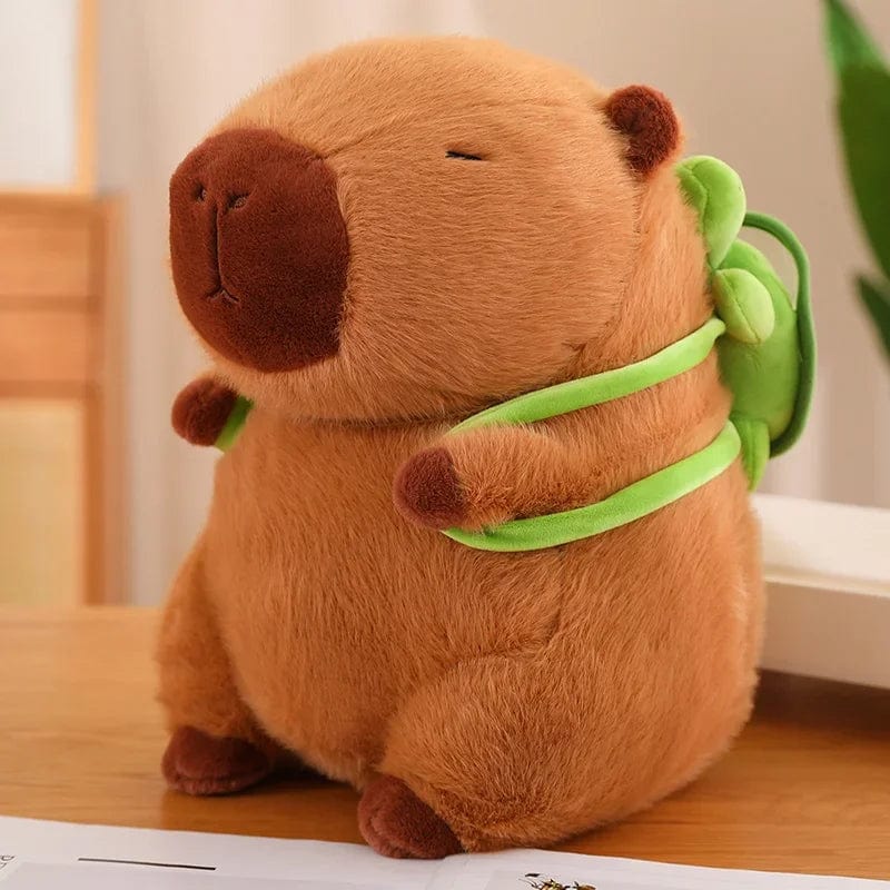 Planet Gates Cute Capybara Plush Toy Stuffed Animals Capybara with Turtle Backpack Soft Doll Kids Toys Birthday Christmas Gift